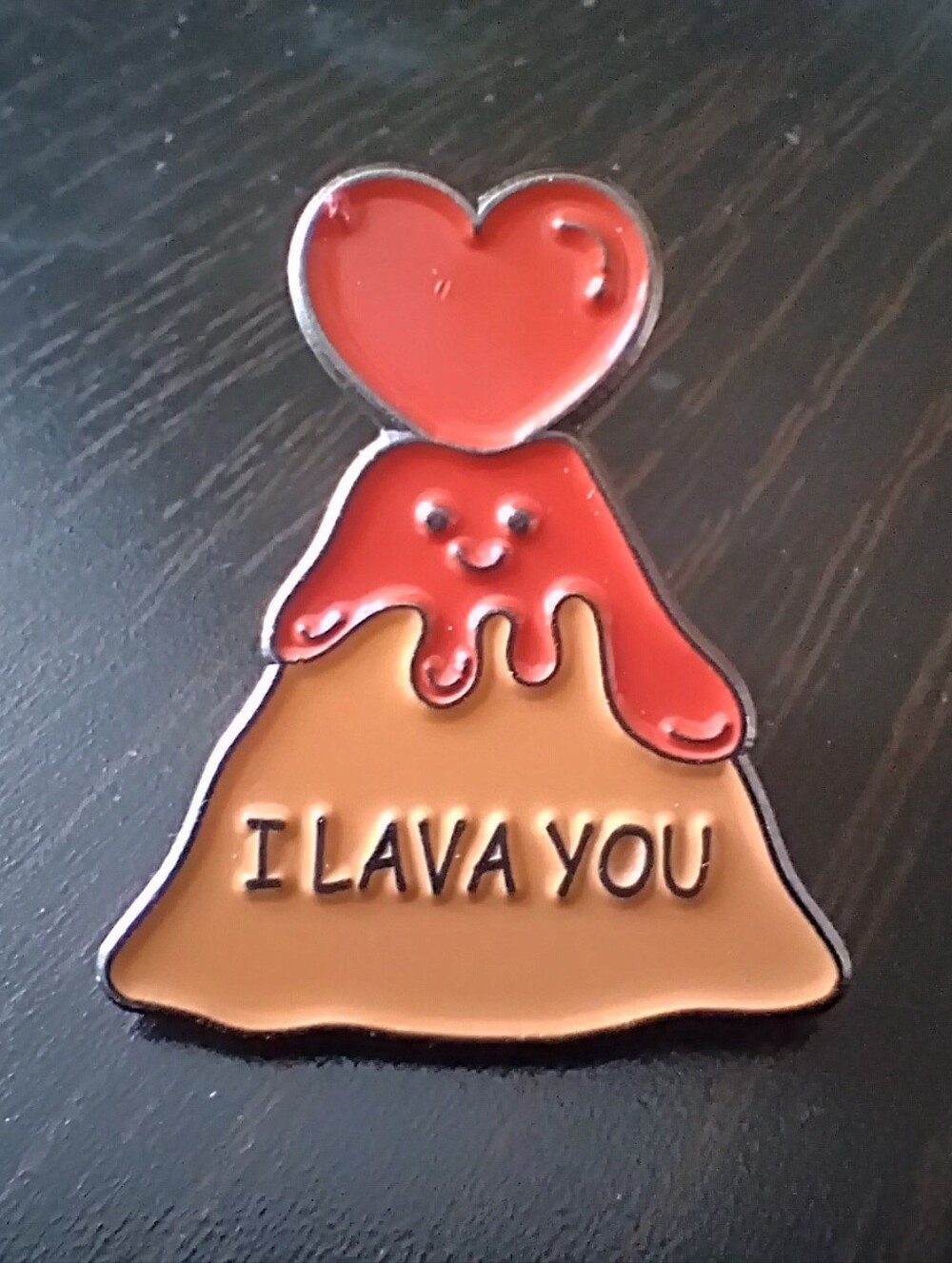 🧁 3/$30 Adorable Punny 'I LAVA YOU' Volcano Enamel Pin NEW
